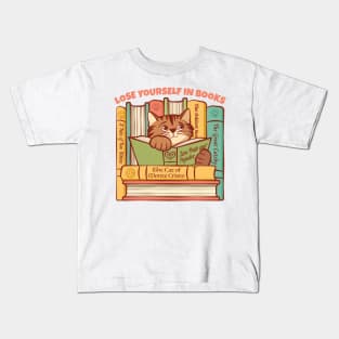 Lose Yourself in Books Kitten Kids T-Shirt
